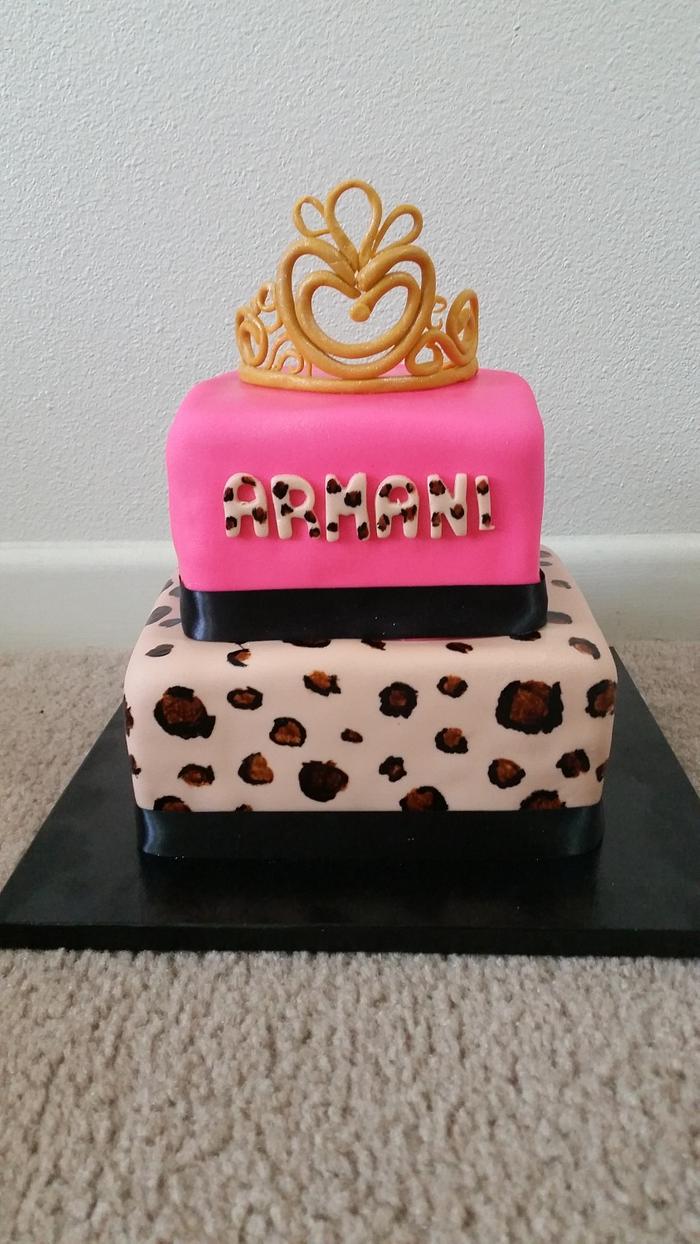 Cheetah Baby Shower cake
