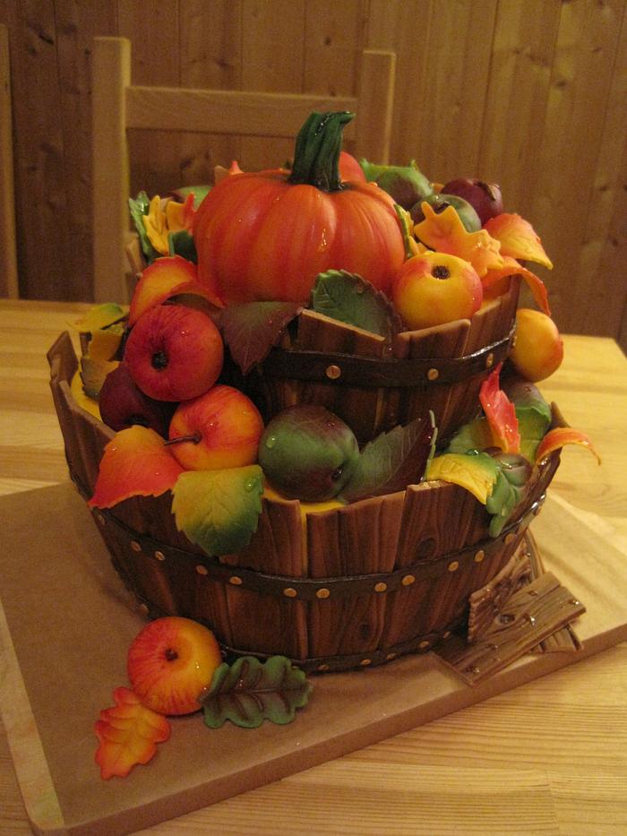 Autumn cake with apples