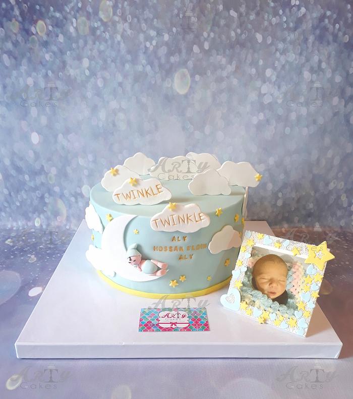 Twinkle twinkle baby shower by Arty cakes 