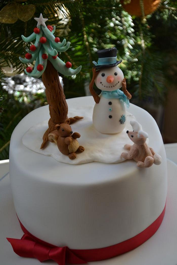 Snowman cake