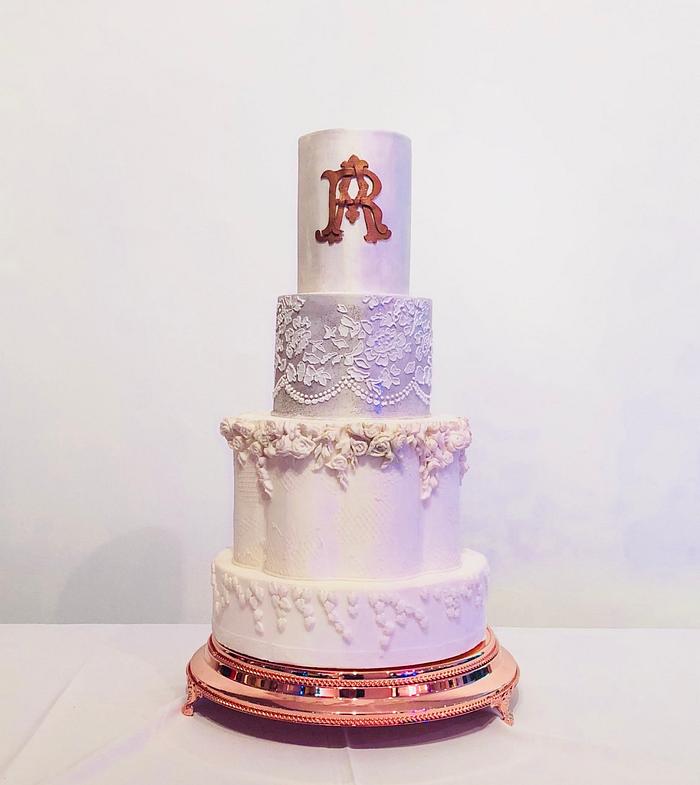 Monogram Wedding Cake