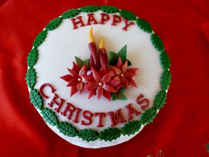 Christmas candle cake