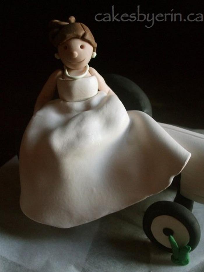 Bride Awaiting Her Groom Cake Topper