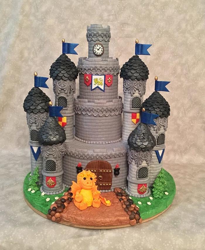 Castle Cake with Dragon