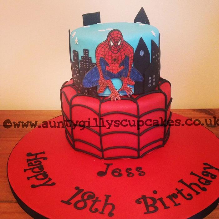 Two tier Spider-Man Cake