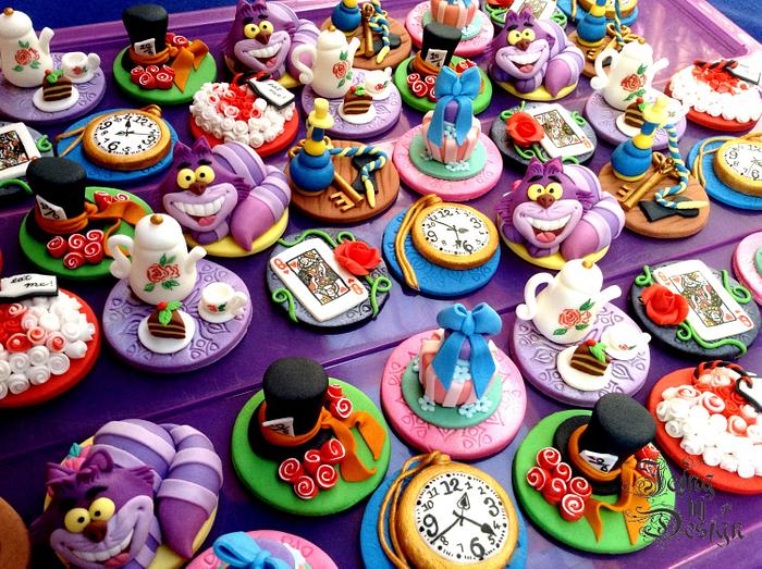 Alice in Wonderland cupcake toppers
