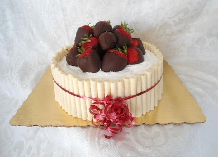 Chocolate covered strawberry cake