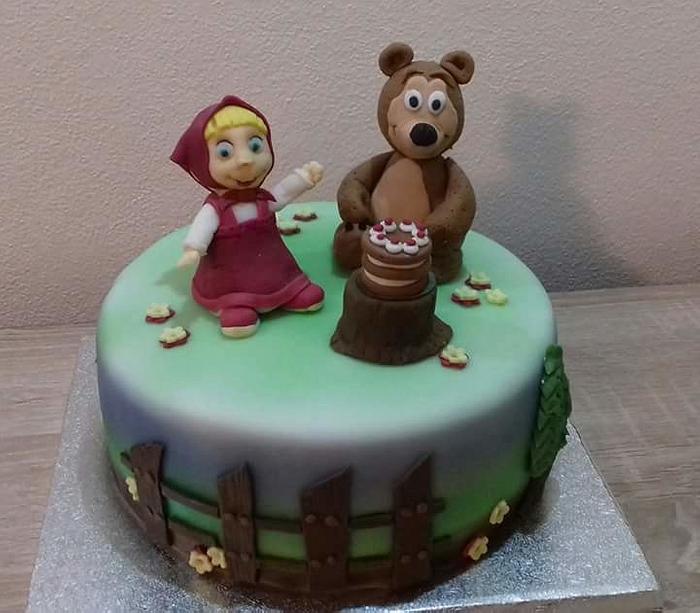 Masha and the bear children cake