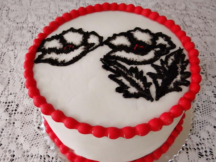 brush embroidery cake