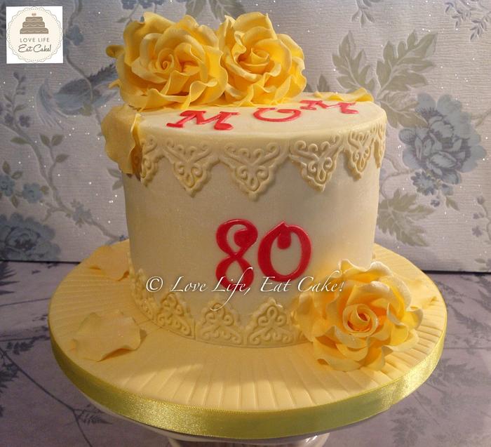 80th birthday cake
