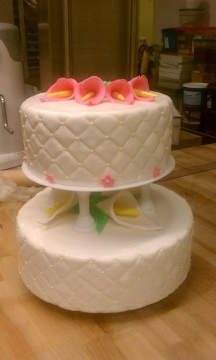 2-Tier Wedding Cake - Cala Lilies