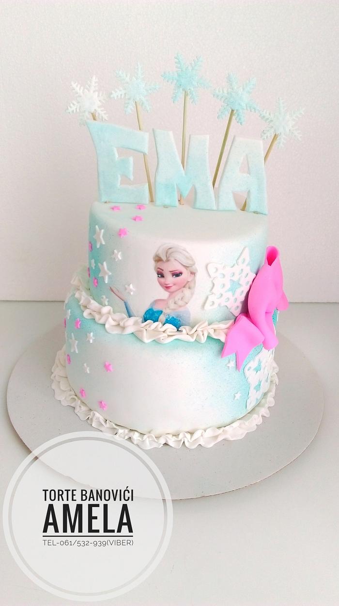 frozen Elsa cake
