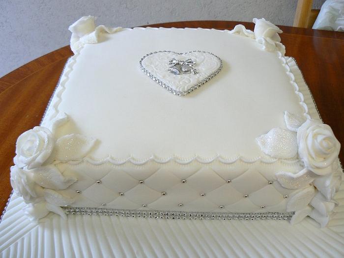 white wedding cake