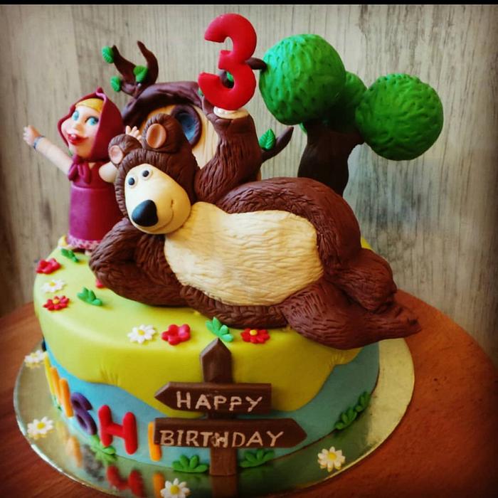 Masha and the bear cake