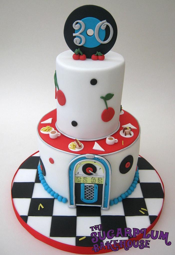 Retro Diner Themed 30th Birthday Cake!