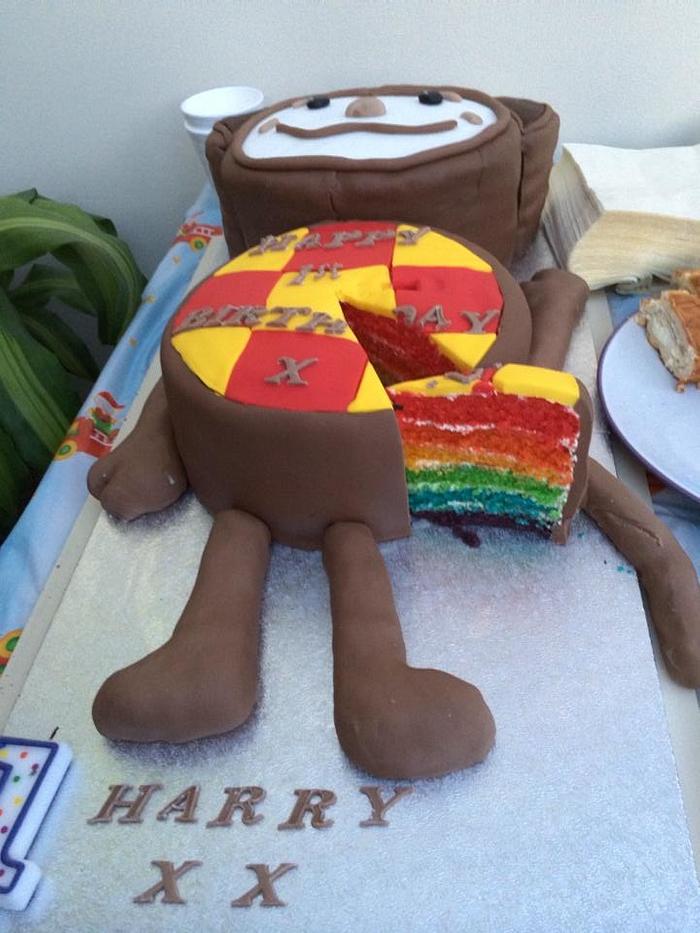 rainbow monkey cake