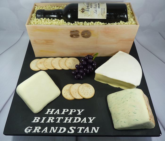 Port and Cheese Board Cake