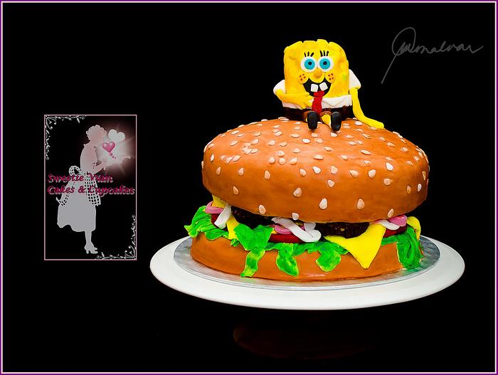 Spongebob’s Krabby Patty Fondant Cake