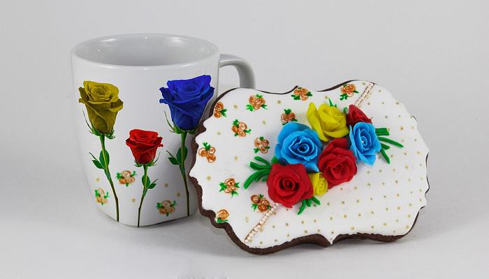 Cookie with flowers