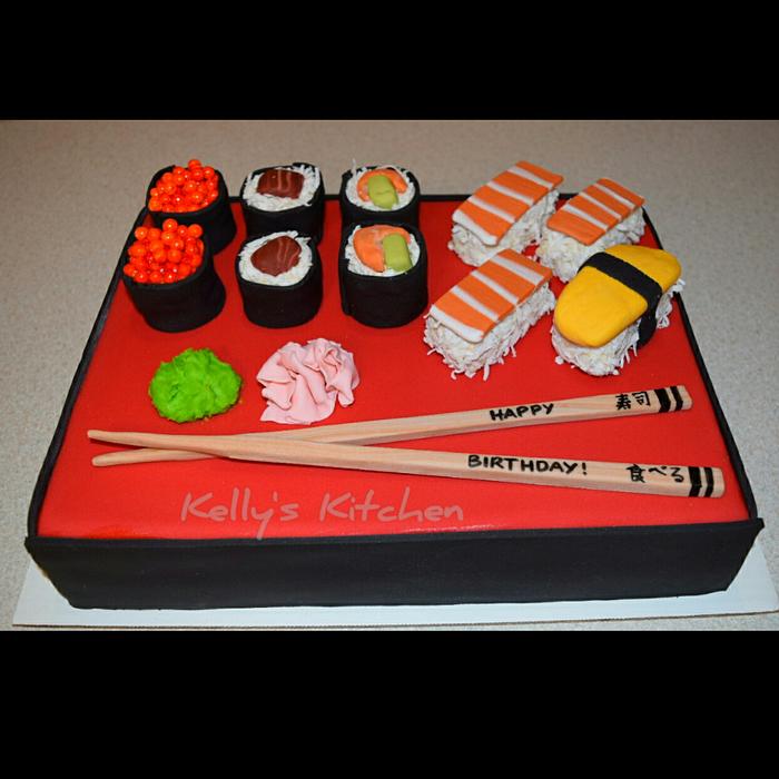 Sushi birthday cake