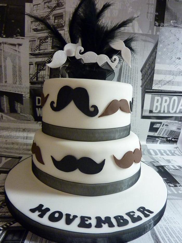 Movember Charity Moustache Cake