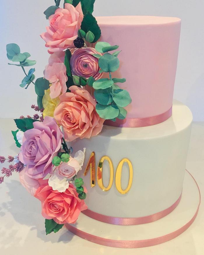 Floral Cascade 100 birthday