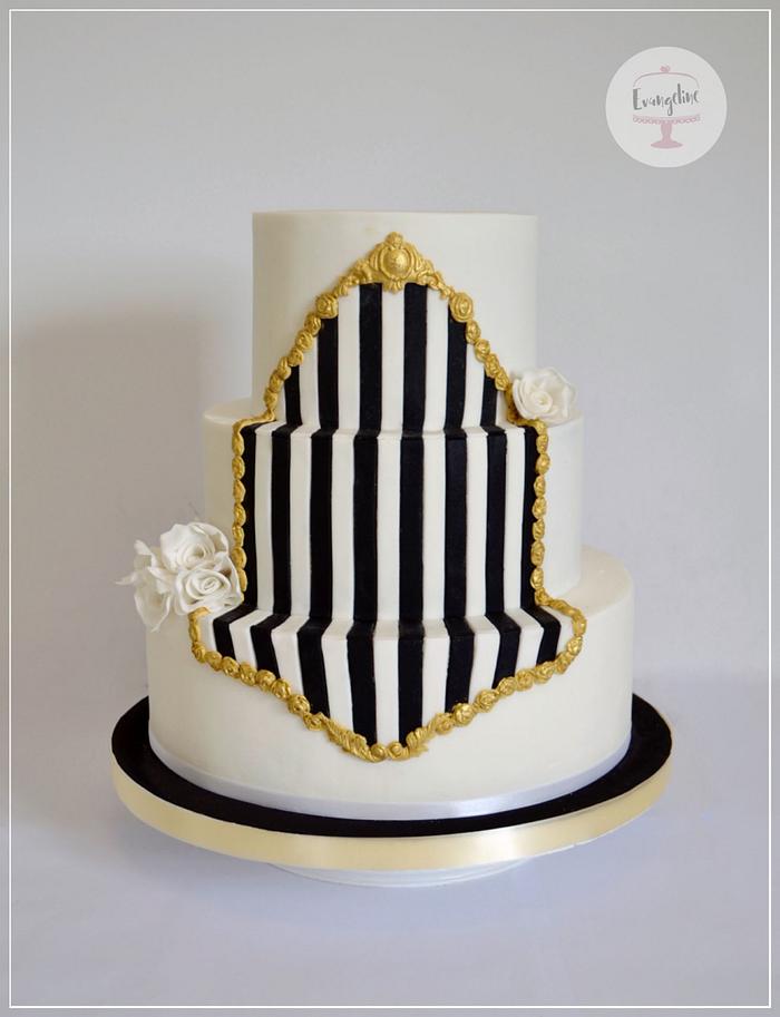 Elegant and Simple striped cake.