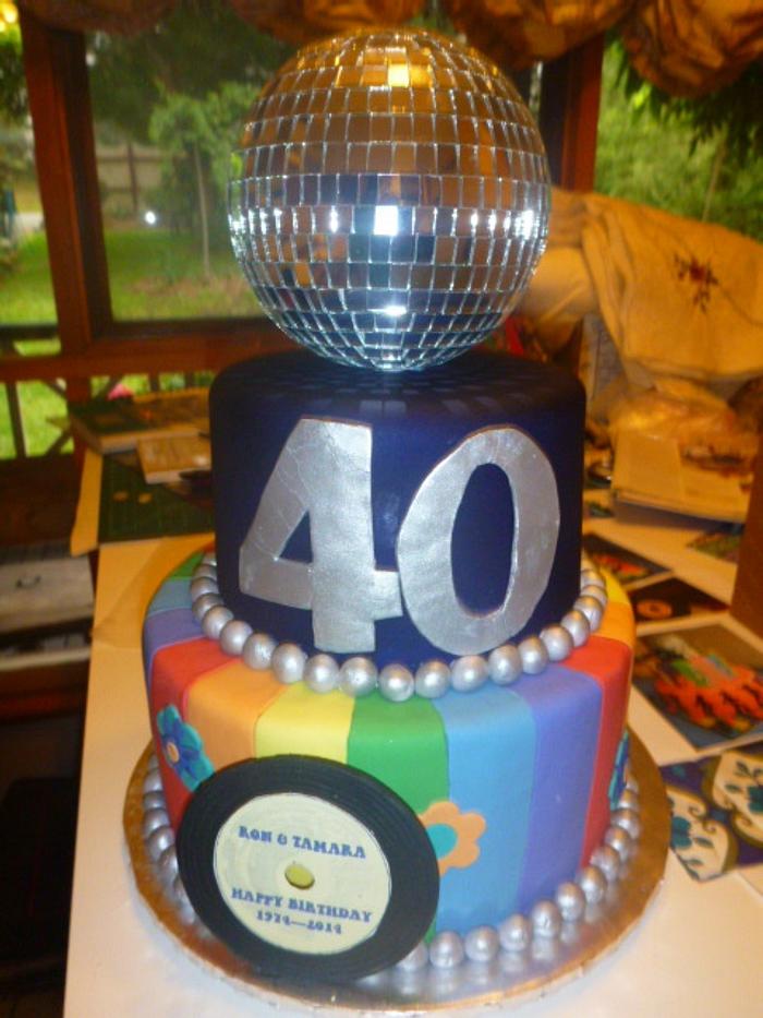 70's rainbow color cake