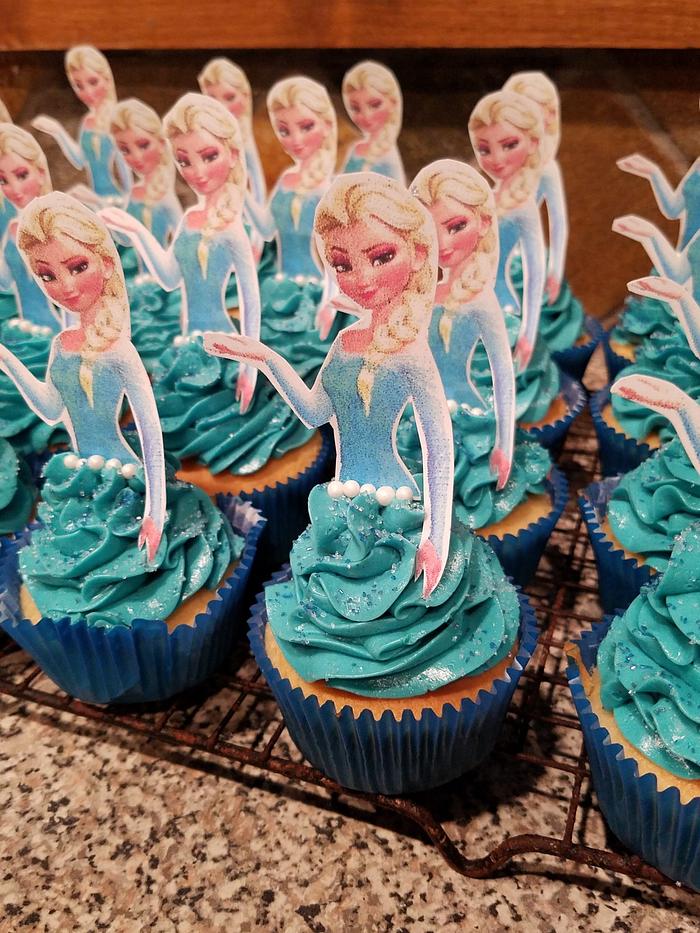 Elsa cupcakes 