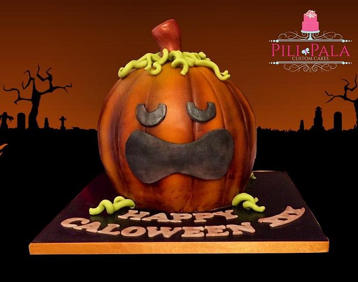 Halloween 3D pumpkin cake