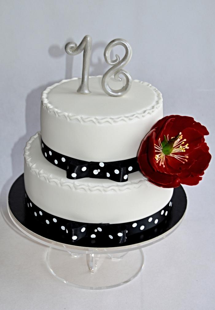 Black/white cake for 18th birthday