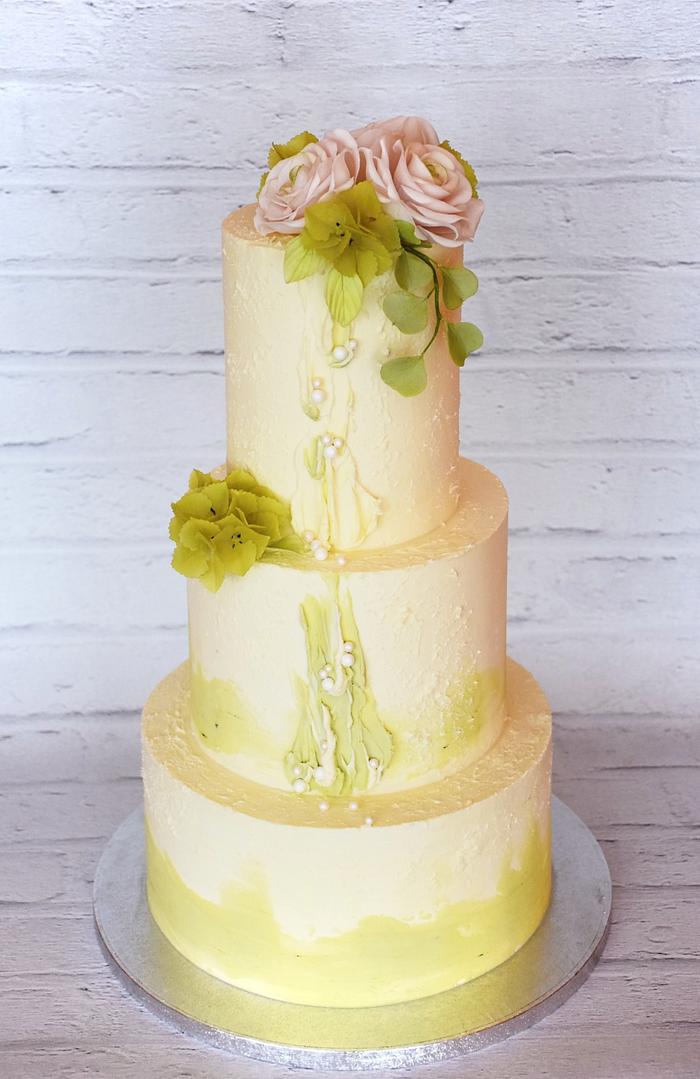 Green wedding cake 