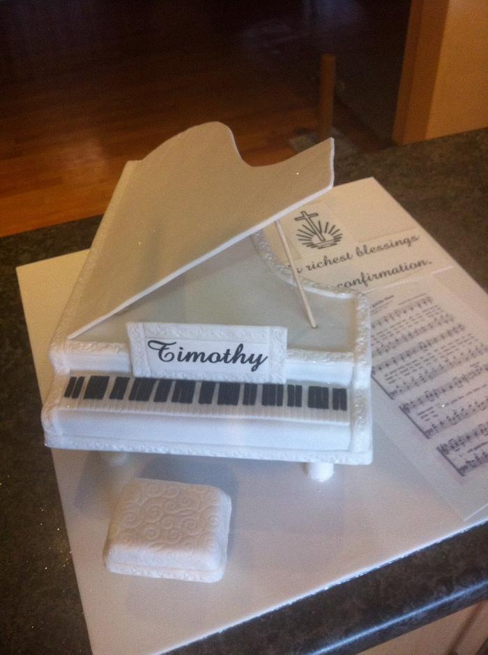 Grand Piano Confirmation Cake