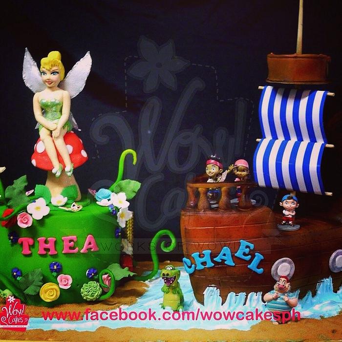 fairy and pirate ship cake