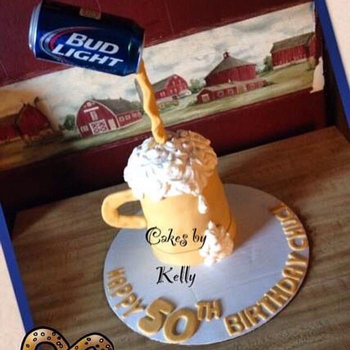Pouring a cold one cake 
