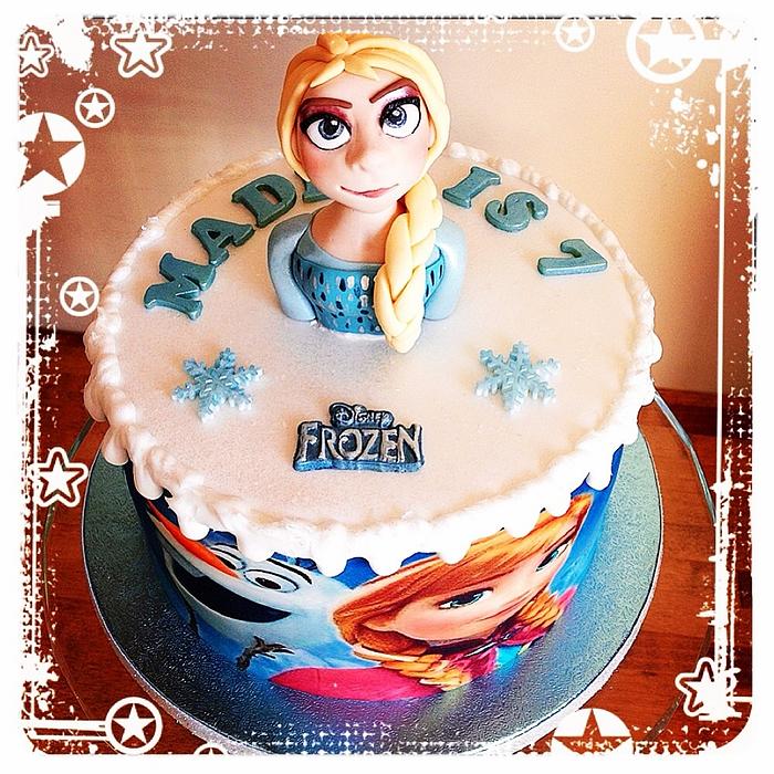 Frozen cake with modelled Elsa