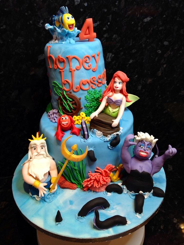 Little Mermaid rainbow cake