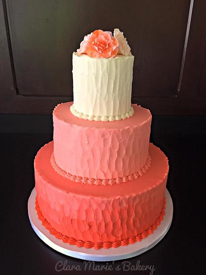 Ombre Coral Cake