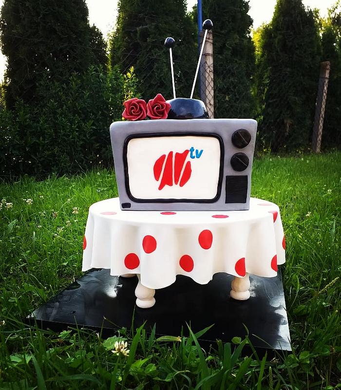 3D retro Tv cake