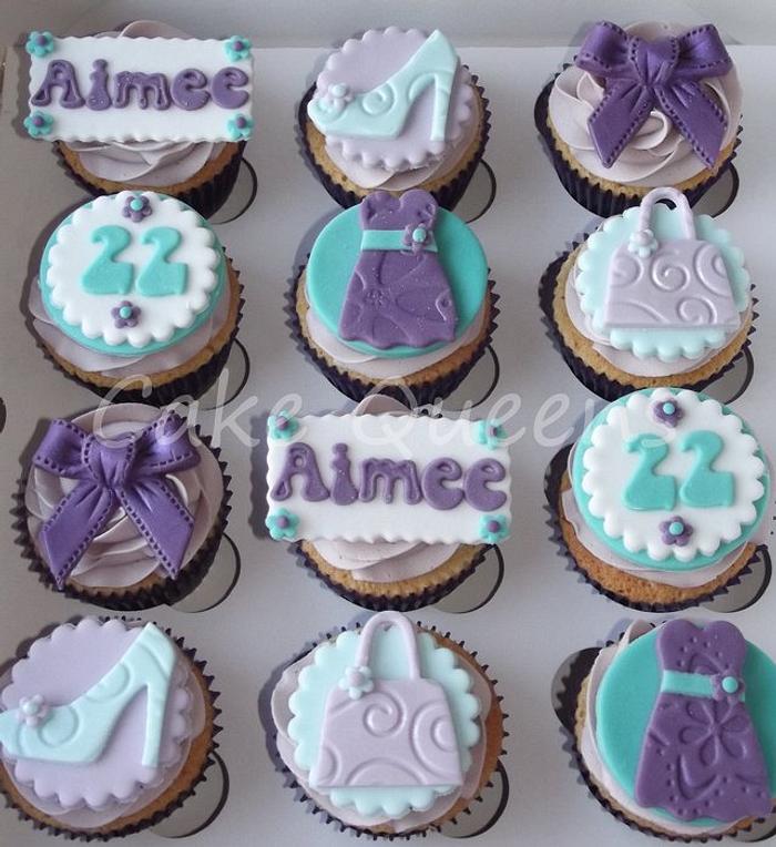 Fashion themed Birthday cupcakes