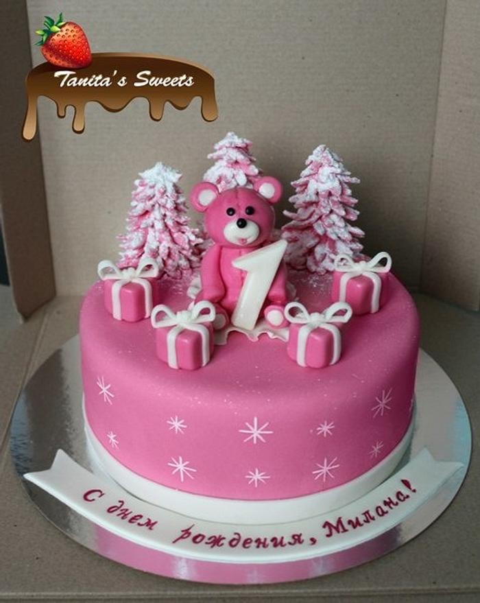 pink winter cake