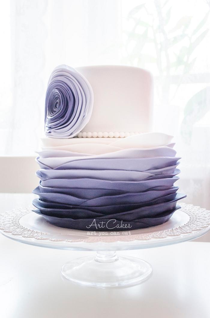 Purple Ombre Wedding Cake