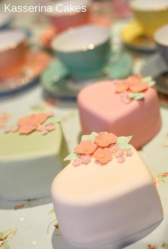 Heart shaped mini cakes