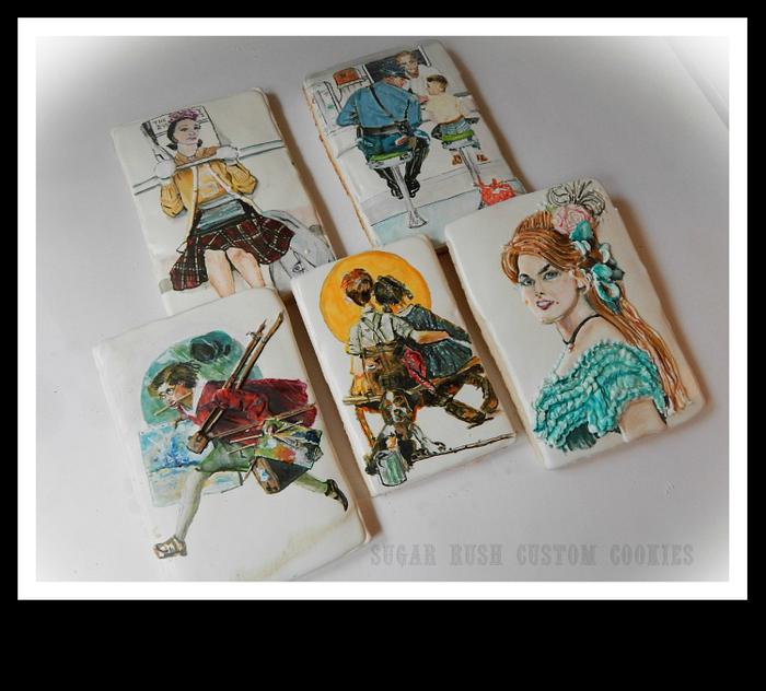 Norman Rockwell inspired cookie set
