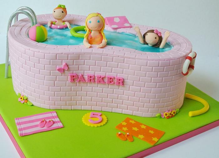 Swimming Pool Party Birthday Cake | Susie's Cakes