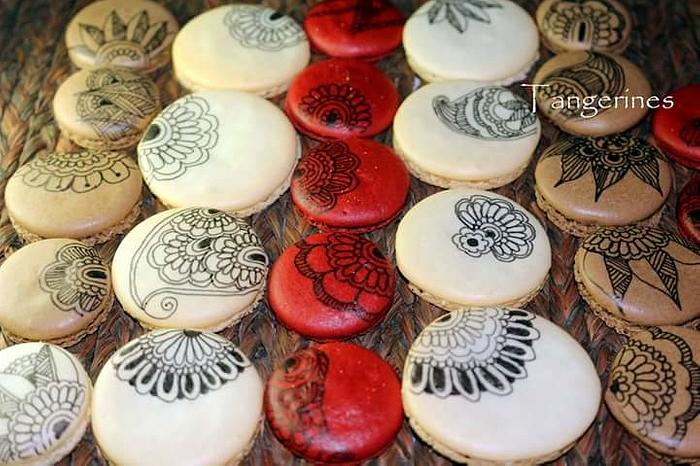 Diwali themed macaron shells