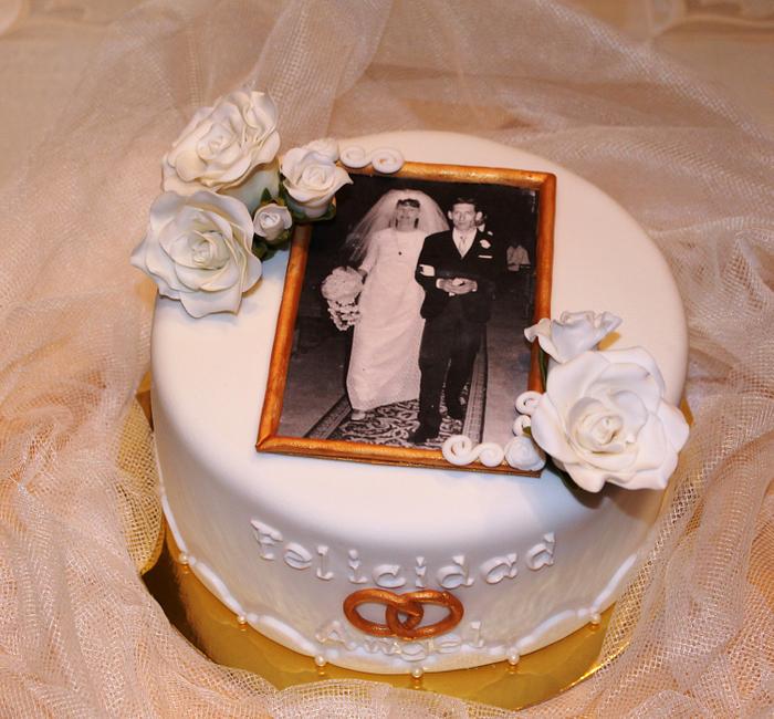 Tarta bodas de oro - Gold wedding cake 