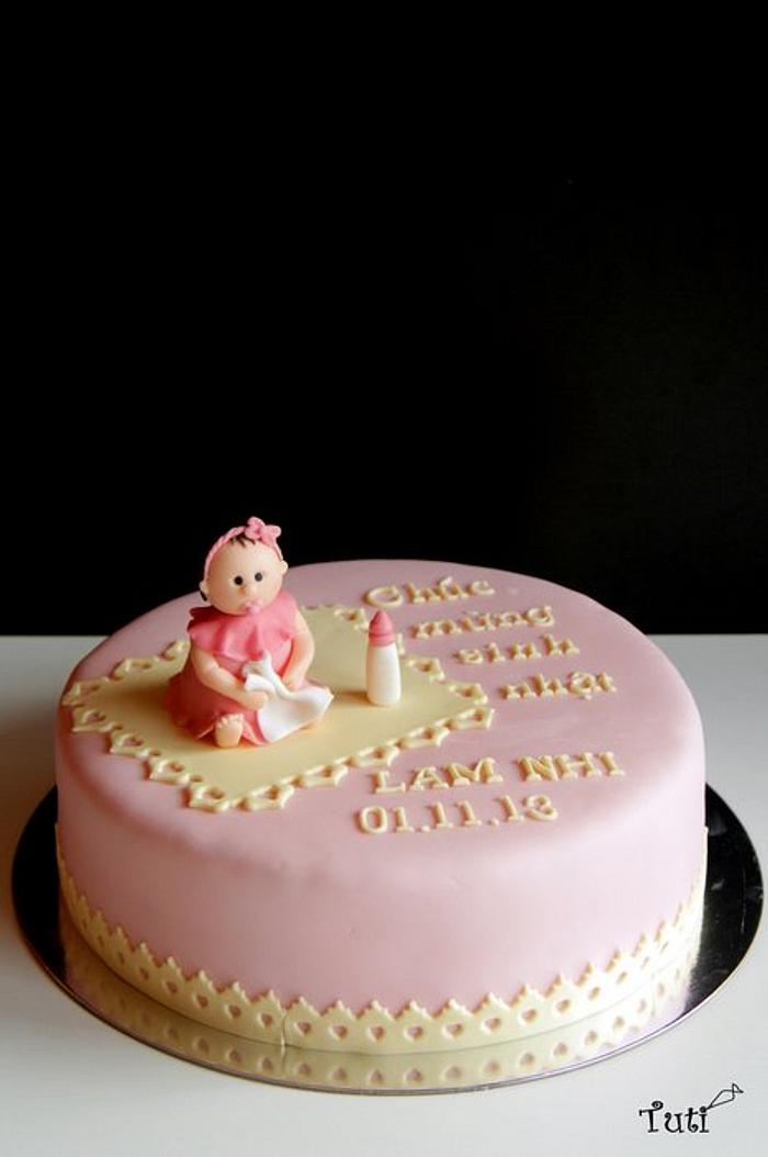Baby girl birthday cake