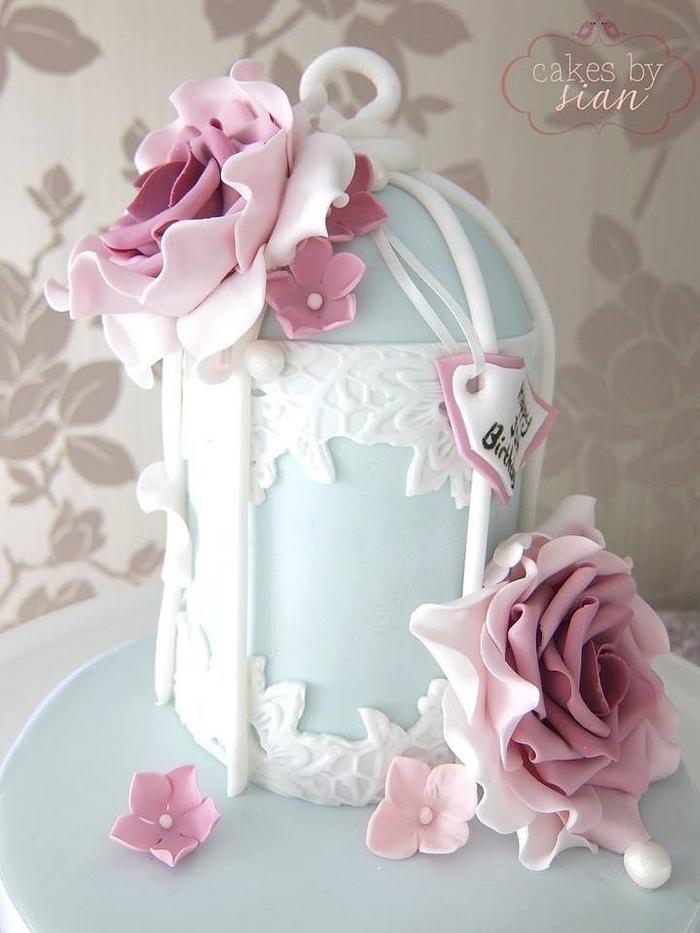 Birdcage birthday cake