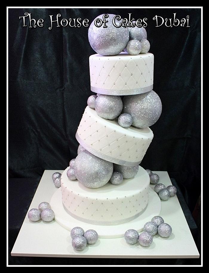 Silver balls cake - Decorated Cake by House of Cakes - CakesDecor